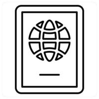 Passport concept in black line color vector