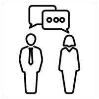 Discussion concept in black line color vector