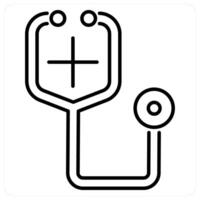 Stethoscope concept in black line color vector