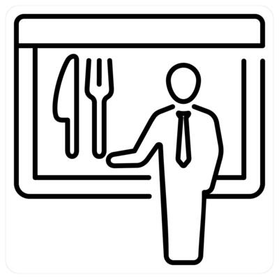 Menu concept in black line color