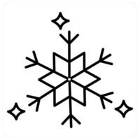Snow Flake icon concept in black line color vector