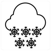 Snowfall concept in black line color vector