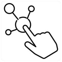 Interactive icon concept in black line color vector