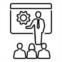 Presentation and meeting concept in black line color vector