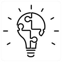 Creativity icon in black line color vector