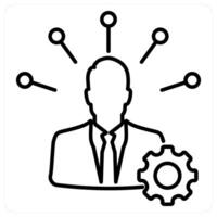 Business management concept in black line color vector