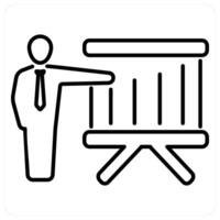Board presentation icon concept in black line color vector