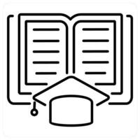 E-learning icon concept in black line color vector