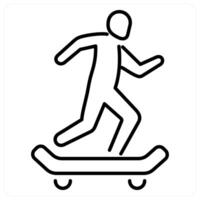 Skate board icon concept in black line color vector