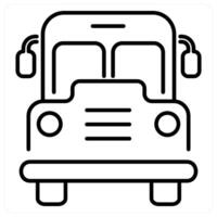 Bus icon concept in black line color vector