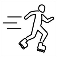 Roller skating icon concept in black line color vector