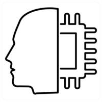 Artificial intelligence concept in black line color vector