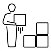 Delivery Man icon concept in black line color vector