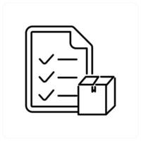 Parcel List icon concept in black line color vector