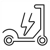 Electric Scooter icon concept in black line color vector
