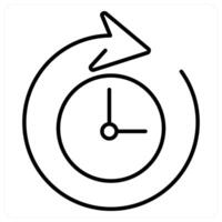 Time and clock icon concept in black line color vector