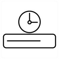 Timeline icon in black line color vector