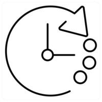 Refresh Time icon concept in black line color vector