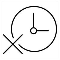 Deadline Failed icon concept in black line color vector