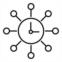 Time Management concept in black line color vector