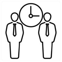 Meeting Time icon concept in black line color vector