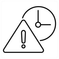 Warning concept in black line color vector