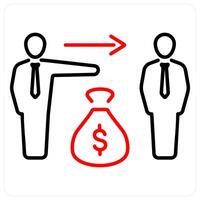 Credit icon concept in red bold line color vector