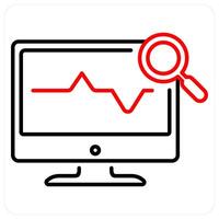 Health Monitoring icon concept in red bold line color vector