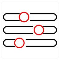 Refine icon concept in red bold line color vector