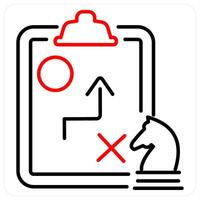 Strategy icon concept in red bold line color vector
