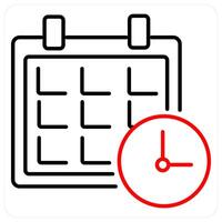 Meeting Schedule icon concept in red bold line color vector