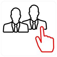 Assign icon concept in red bold line color vector