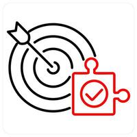 Target icon concept in red bold line color vector