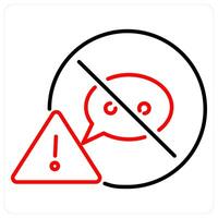 Don't Interrupt icon concept in red bold line color vector