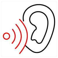 Pay Attention icon concept in red bold line color vector