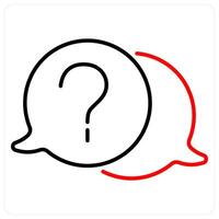 Query icon concept in red bold line color vector