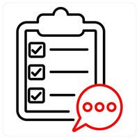 Summarize icon concept in red bold line color vector