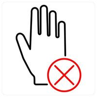 Withhold judgement icon concept in red bold line color vector
