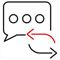 Refresh Message icon concept in red bold line color vector