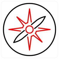 Orientation icon concept in red bold line color vector