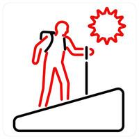 Adventure icon concept in red bold line color vector