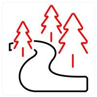 Forest icon concept in red bold line color vector