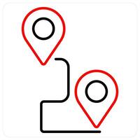 Journey icon concept in red bold line color vector