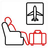 Traveller icon concept in red bold line color vector