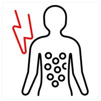 Allergy icon concept in red bold line color vector