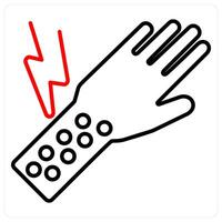 Rash icon concept in red bold line color vector