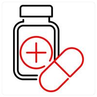 Antihistamine icon concept in red bold line color vector