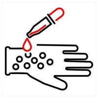 Allergy Test icon concept in red bold line color vector