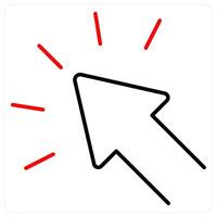 Click icon concept in red bold line color vector