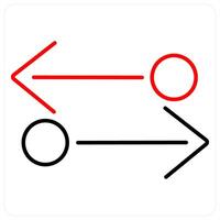 Transfer icon concept in red bold line color vector